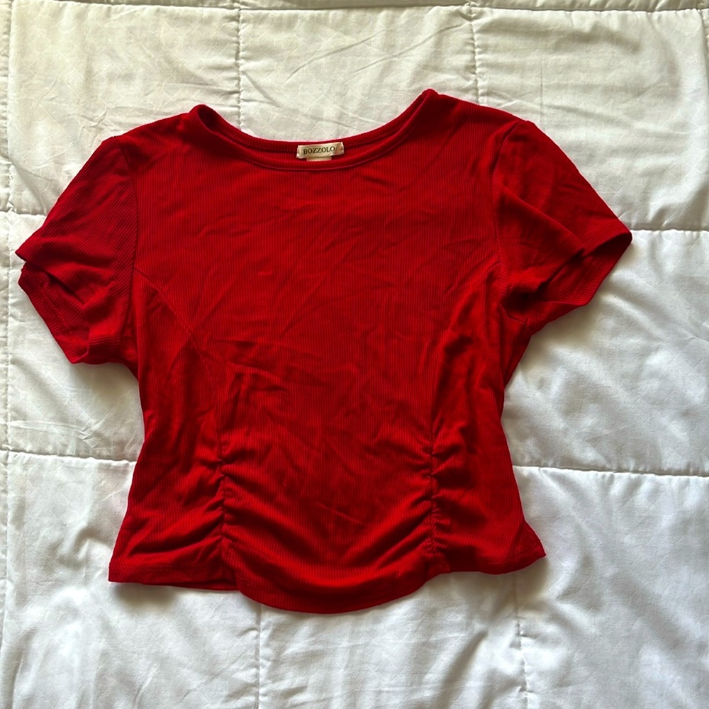 Red crop top